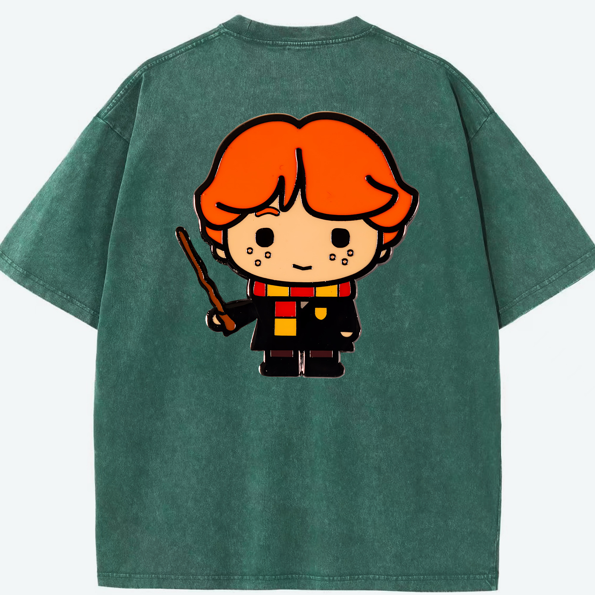 （画像用） Harry Potter ハリー・ポッターシリーズ 綿100% ヴィンテージ風 半袖Tシャツ（背面プリント）
